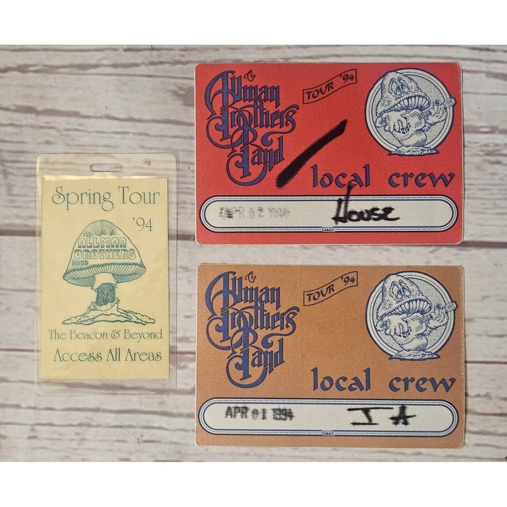 The Allman Brothers Band Backstage Stickers The Beacon & Beyond Spring Tour 94'
